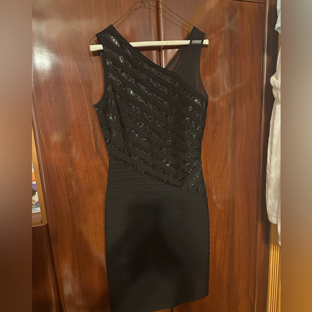 Calvin Klein Black One Shoulder Dress